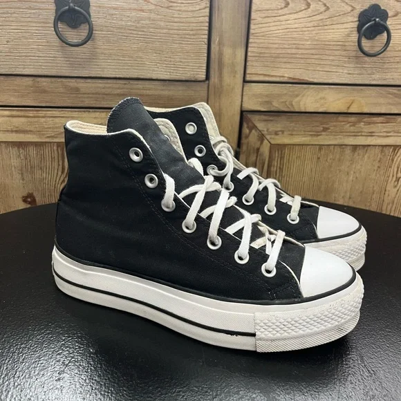Converse CTAS Lift Black Platform High-Top Sneakers Women’s Size 7.5 - Picture 3 of 11